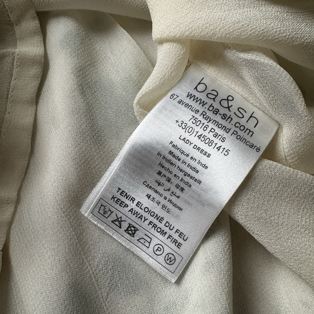 Ba&sh Bamboo Tie Dye Ilda Tunic‎ Dress Small Cream Green Boho Mini - Picture 11 of 14